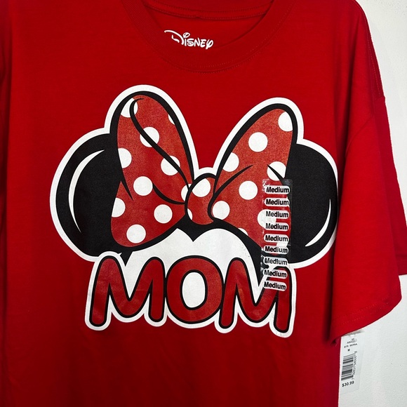 Disney Red Minnie Mouse Women’s Mom Tee - Picture 2 of 4